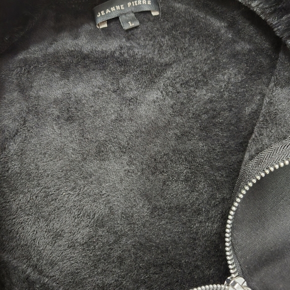 JEANNE PIERRE sweater jacket/ poncho with faux fur collar and SOFT lining. Large - Picture 10 of 13